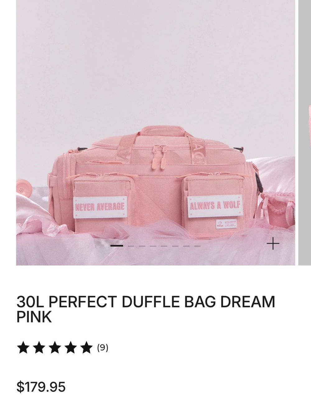 Wolf PackDream Pink 30L Perfect Duffle Bag - Never Average